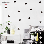 几何图形3D立体形三角形北欧风简约儿童房创意背景墙装 饰自粘墙贴