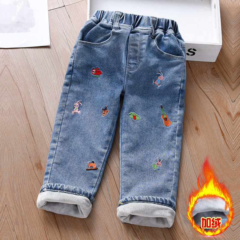 女童加绒牛仔裤秋冬款2025新款洋气儿童冬装加厚裤子小女孩休闲裤,童装/婴儿装/亲子装,裤子,淘宝优惠券,粉丝福利购,淘宝优惠卷