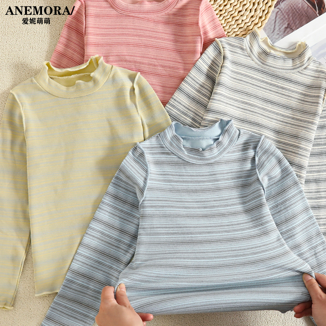 女童打底衫木耳边长袖T内搭上衣