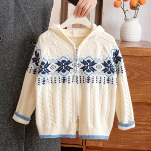 女童针织开衫毛衣外套春秋2026新款儿童休闲韩版女孩带帽长袖上衣