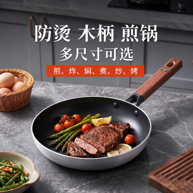 平底锅不粘锅商用煎饺牛酒店煎锅