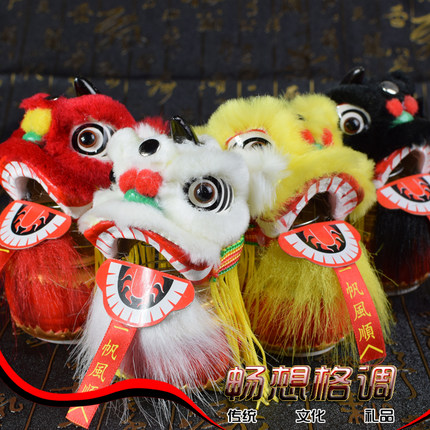 醒狮摆件舞狮头舞狮子玩具狮头招财饰品装饰车吉祥物工艺活动礼品