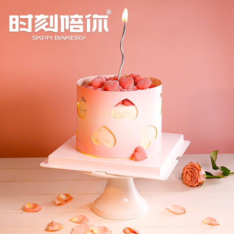 时刻陪你爱你的心七夕蛋糕深圳同城配送上门