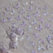 彩色蝴蝶脸贴 演唱会脸贴高级感美甲贴纸立体紫色指甲贴片饰品