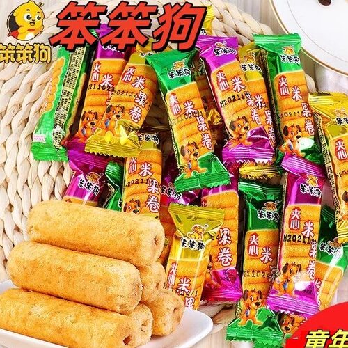 笨笨狗夹心米果卷粗粮食品