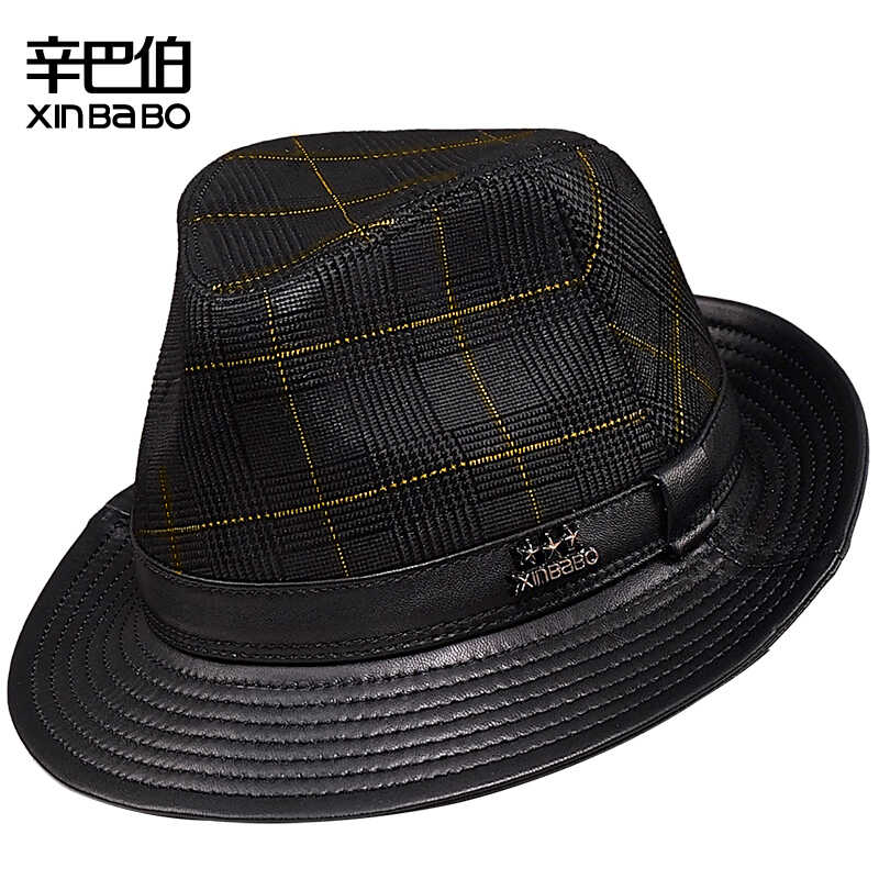 爵士皮帽子中老年爸爸秋冬