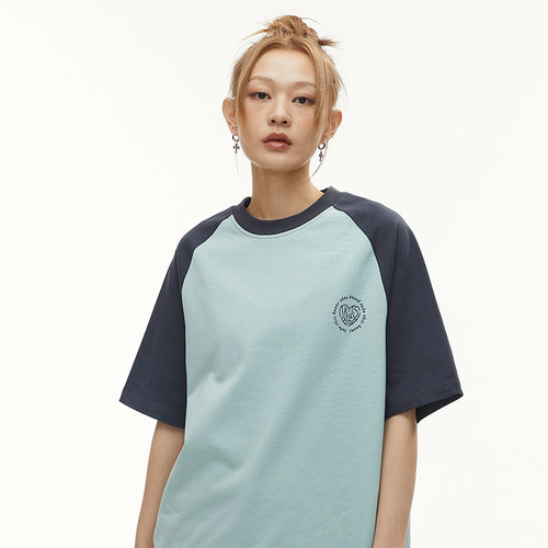 TKTS美式字母爱心插肩袖情侣装