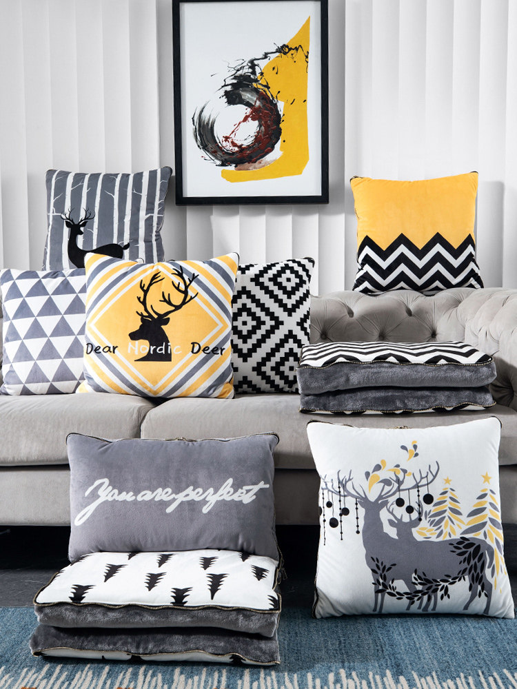 定制枕头被两用2023新款汽车枕头毯二合一汽车办公室午睡垫