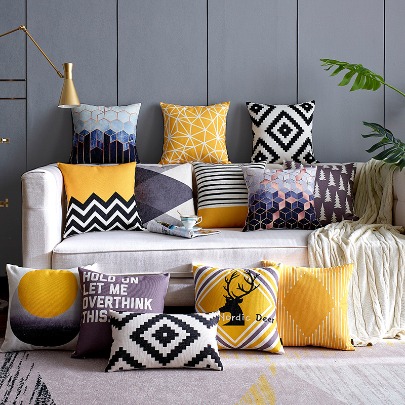 北欧沙发抱枕守一靠垫套