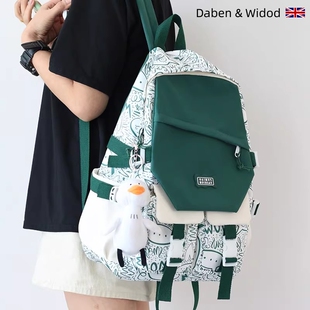 英国Daben Widod 大学生书包女原宿风涂鸦初中高中生双肩电脑背包