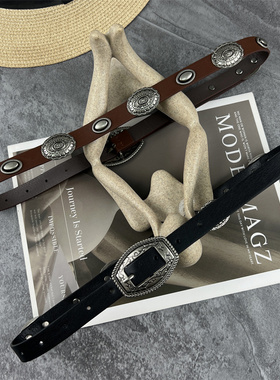 复古铆钉皮带女配裙子装饰毛衣连衣裙朋克风时尚y2k腰带配饰百搭