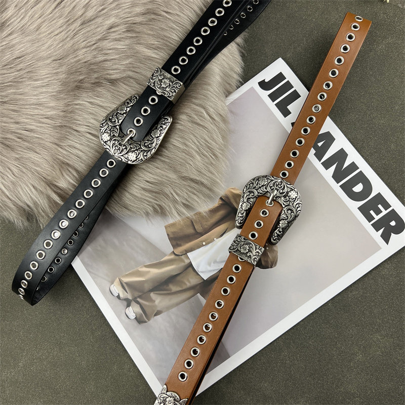 全孔腰带女装饰辣妹铆钉皮带配饰