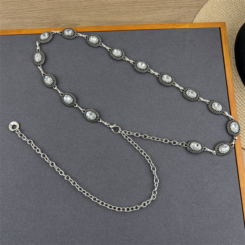 复古金属腰带女配裙子2026新款装饰连衣裙牛仔裤水钻链条腰链配饰