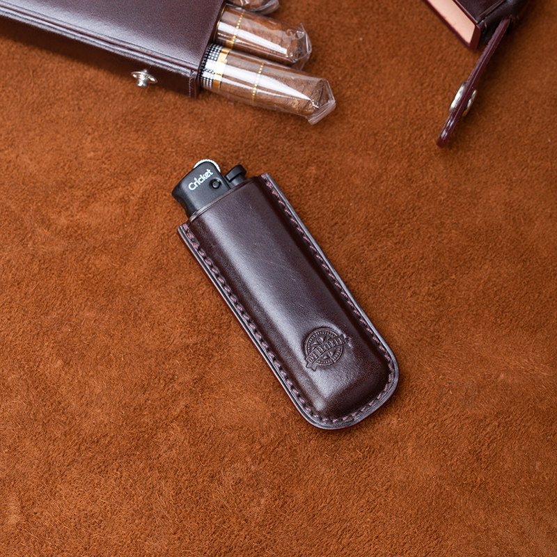 CRICKET草蜢常规款打火机皮套日本新禧马臀皮手工定制one leather