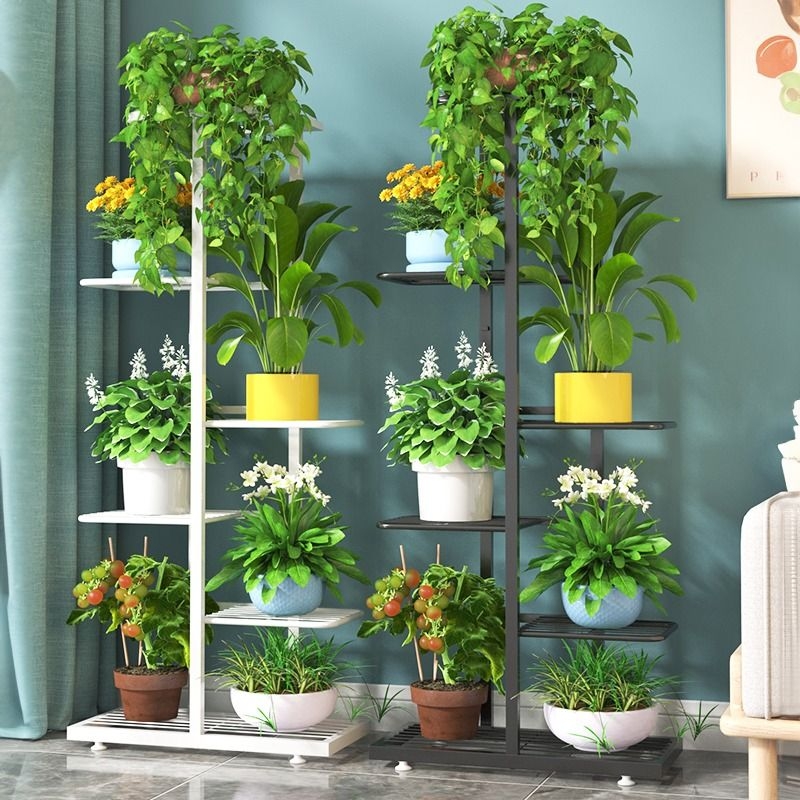 新疆西藏包邮花架置物架阳台落地式客厅铁艺层架盆景黄金葛花盆架
