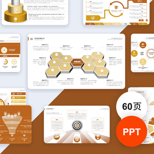 金色麦肯锡商业战略管理规划流程房型图组织结构工作报告PPT模版