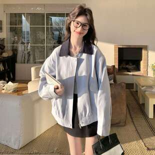 休闲风翻领短外套女2026春季 外套 小个子百搭减龄夹克时尚