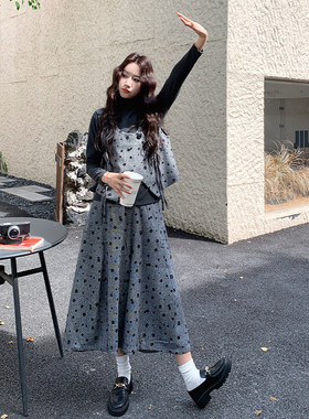 轻熟风灰色马甲阔腿裤两件套女春季法式气质套装ootd穿搭