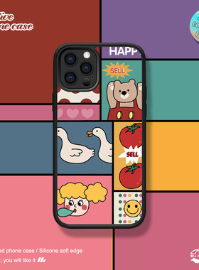 波霸年糕iPhone16romax插画15卡通可爱14苹果13mini大鹅手机壳12硅胶xsmax少女心小熊适用华为mate40创意防摔