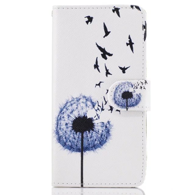 蒲公英iPhone X苹果7/8 Plus翻盖手机壳6/6S浮雕彩绘5S保护皮套