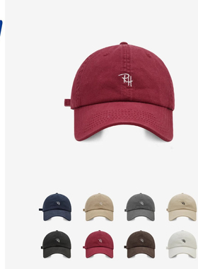 帽子男女街头潮牌字母刺绣棒球帽夏韩版情侣简约百搭鸭舌帽显脸小