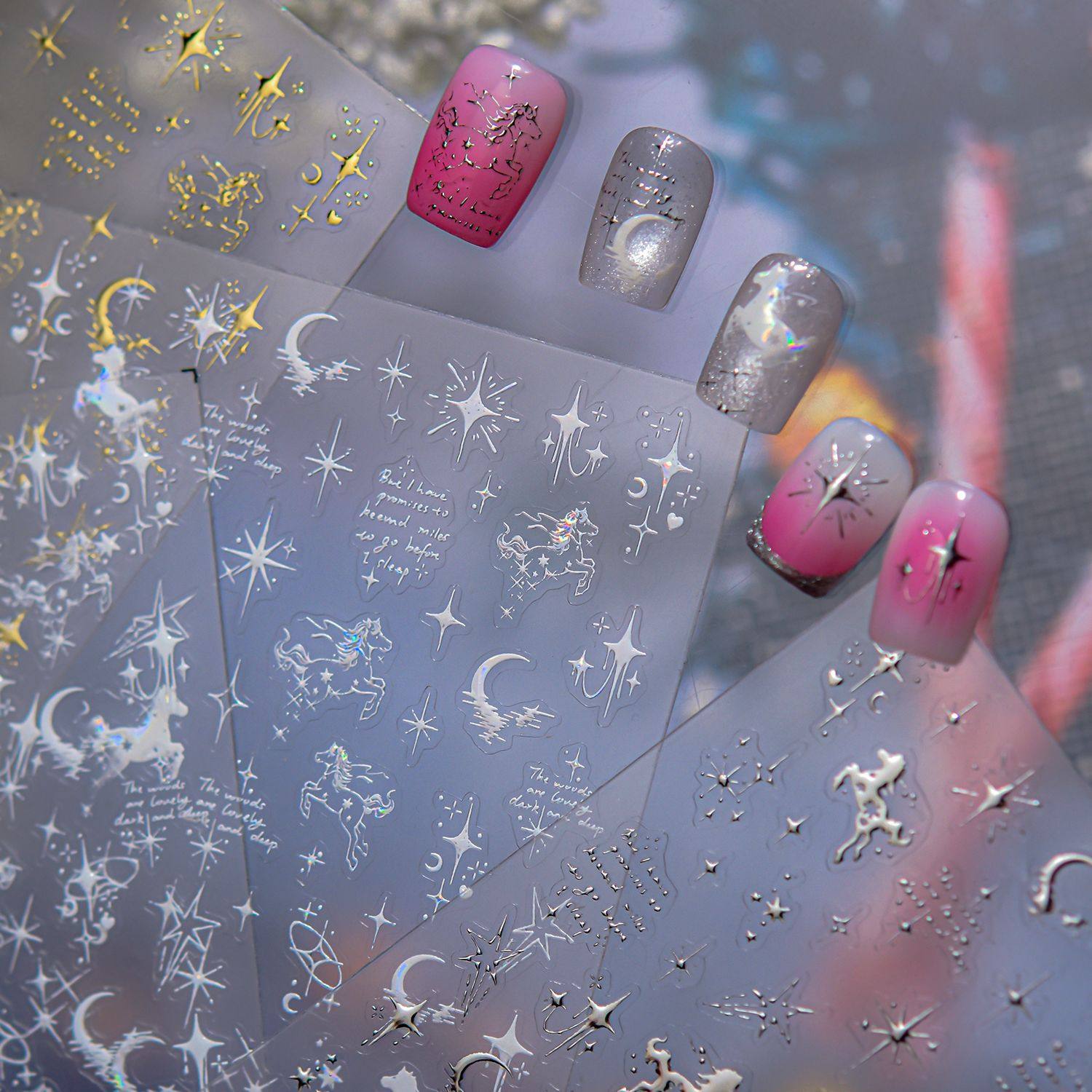 贝壳光星月梦马美甲贴纸新款浮雕 3d立体ins风梦幻指甲贴纸装饰品,彩妆/香水/美妆工具,美甲工具,淘宝优惠券,粉丝福利购,淘宝优惠卷