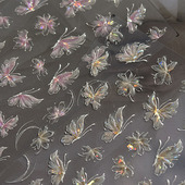 贝壳光仙仙蝴蝶美甲贴纸tomoni浮雕背胶5d日系透色指甲贴纸装 饰品