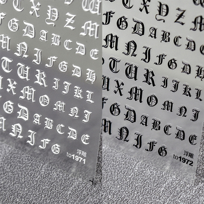 哥特小字母美甲贴纸tomoni装饰品