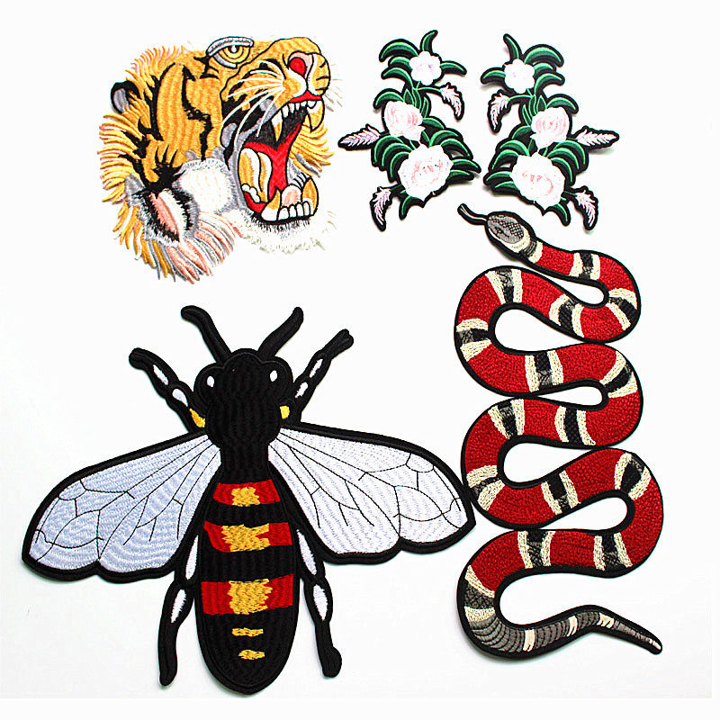 高端新款花蛇老虎蜜蜂刺绣布贴衬衫牛仔夹克配饰贴DYI手工补丁贴在类目 居家布艺, 缝纫DIY材料、工具及成品, 缝纫DIY配件/辅料/配饰, 布贴中 - 来自Buy2taobao.com提供专业的淘宝代购服务