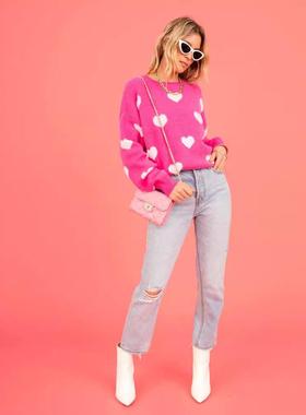 casual loose love knitting sweaters pullers for