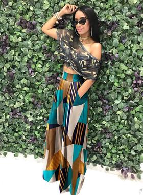 chidren summer girls costume hip hop cotton camouflage