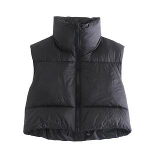 woman black vest fall coats womens insulated casual winter