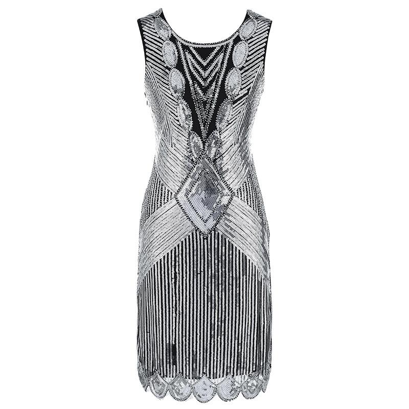 High-end performance dress sequined evening gown for women