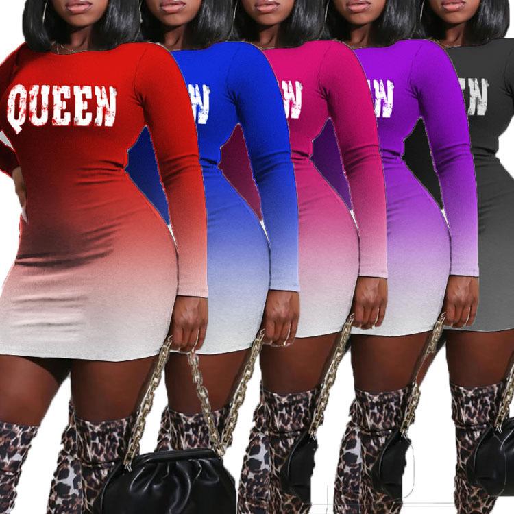 long-sleeved hip-wrapped women gradient personality size