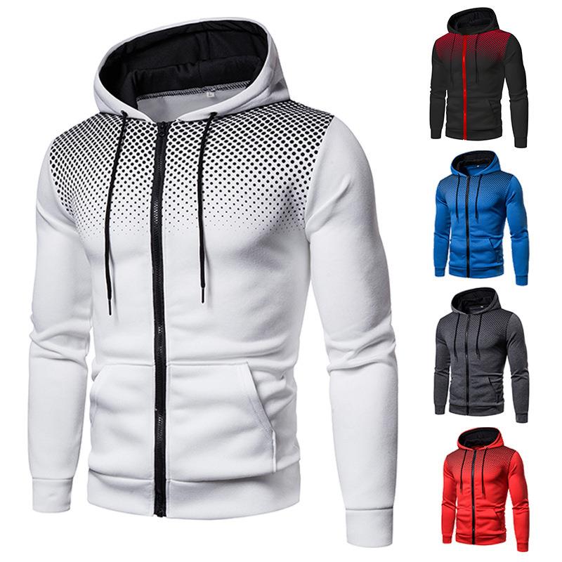 Jacket Mens Youth Sweatshirt Hooded Cardigan Casual Fashion