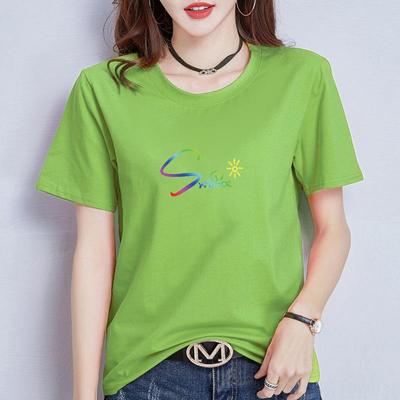 top sleeve half student T-shirt sleeve short neck round