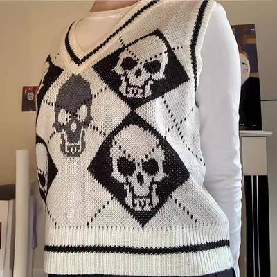 V-neck sweater Halloween knitted wear outer womens jacket
