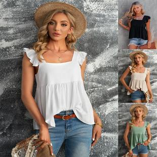 flying ruffles spring for tops new elegant shirt and ladies