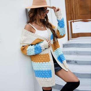 womens striped casual sweater contrast