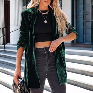 coat open solid women flannel breathable soft mid-calf