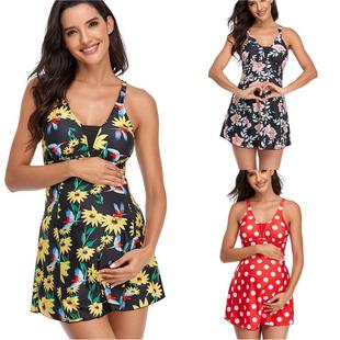 Bikini maternity swimsuit digital skirt one-piece swimsuit