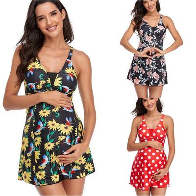 Bikini maternity swimsuit digital skirt one-piece swimsuit