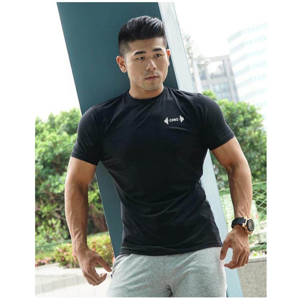 Sleeve Short Cotton Training Running T-shirt Fitness Mens