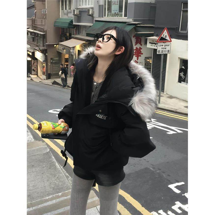美国覆古短绒女式棉质夹克2025新款高端利基工装派克大衣加厚冬季,个性定制/设计服务/DIY,棉服工装,淘宝优惠券,粉丝福利购,淘宝优惠卷