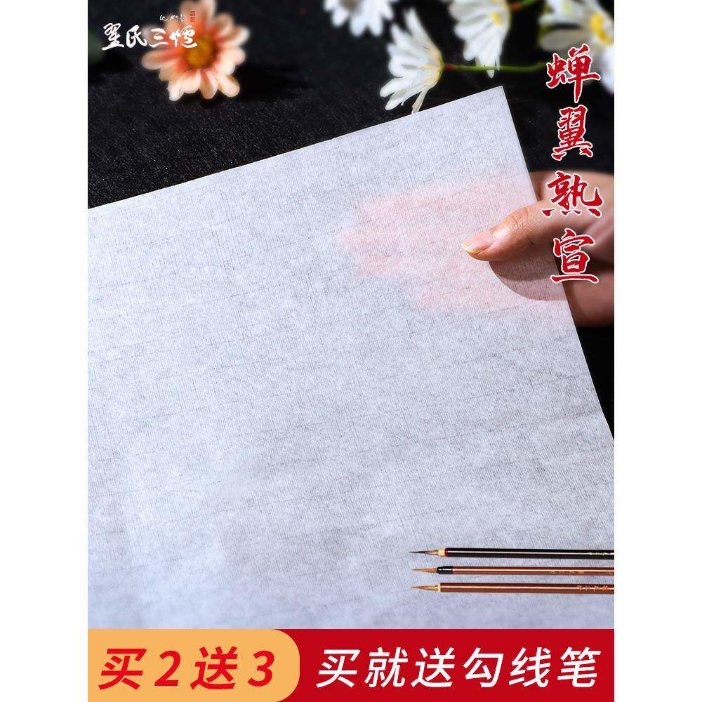 蝉翼熟宣纸工笔画专用国画专用蝉衣宣纸四尺四开四尺整六尺整白描