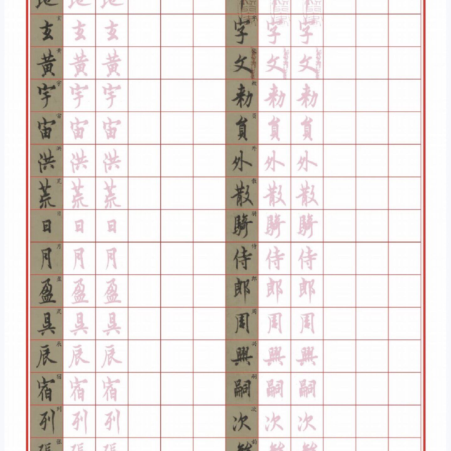 硬笔临古欧阳询行书千字文硬笔书法用纸练字帖