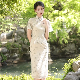 陳都靈國風旗袍新款 年輕款 高級優雅蘇式 襯裙 2023現代少女改良時尚