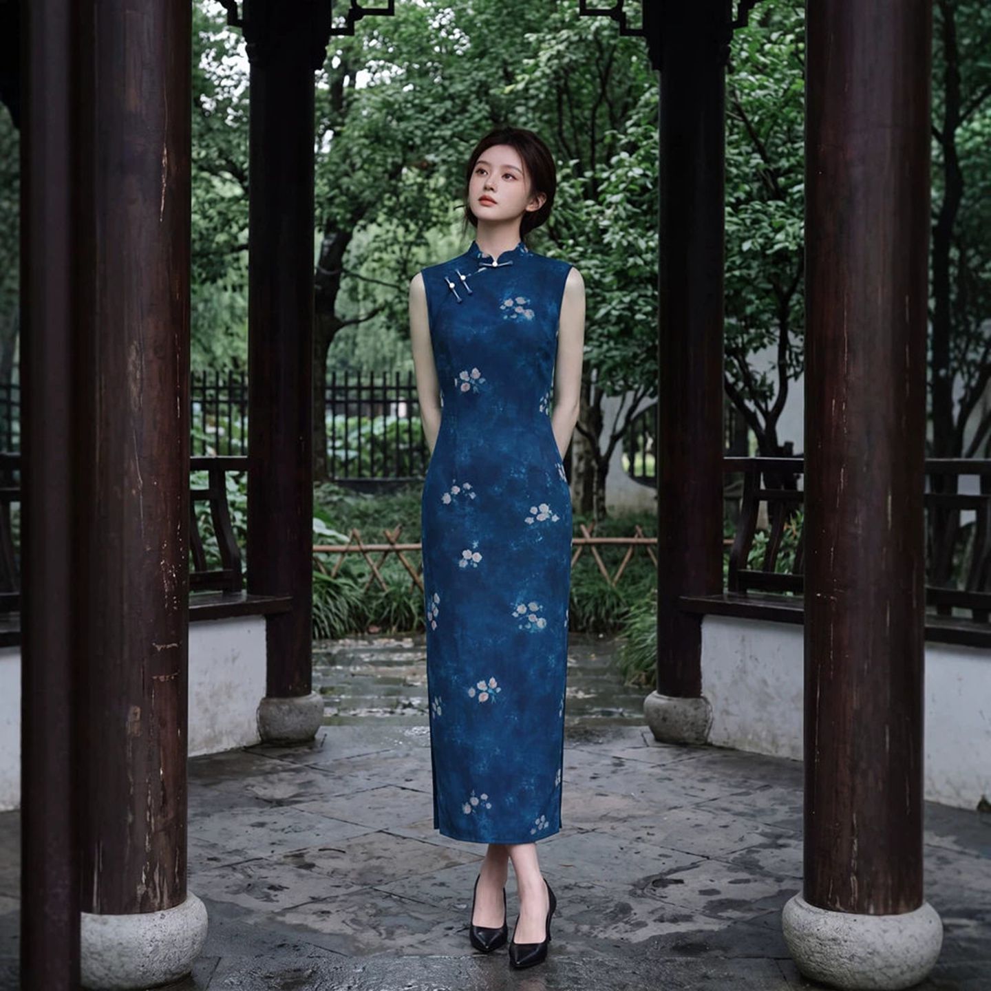 贝之韵新款气质复古改良旗袍裙女