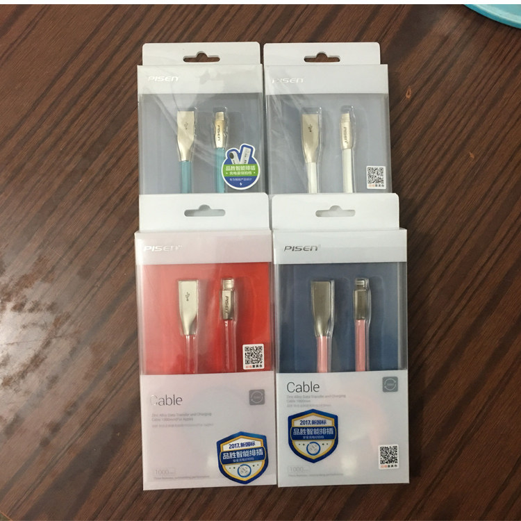 品胜适用苹果iPhonexs max数据线iPhone6/7/8/xr/6p/7p/8p锌合金USB充电器线