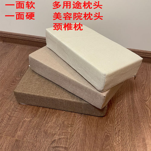 皮革防水加厚加高海绵枕头颈枕美容床美容院加硬颈椎枕推拿枕头